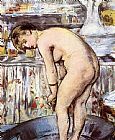 Manet Paintings - Woman in a Tub by Edouard Manet